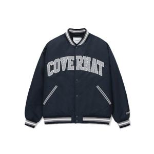 커버낫자켓 JQS CO2403JK01-NA 아치 로고 사틴 바시티 네이비