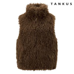 [탱커스]페이크 퍼 날개사 하이넥 집업 베스트 (TX4VT008L0)