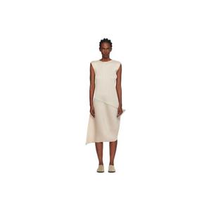 25 FW 이세이미야케 여성 베이지 리프 미디 드레스 252941F054016