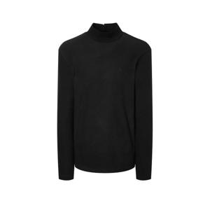 헤지스골프  블랙 남성 자카드조직 긴팔 목 폴라 티셔츠(HUTS5D715BK)