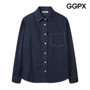 [GGPX] 스티치 원 포켓 데님 가을 셔츠 (GPASH021F)