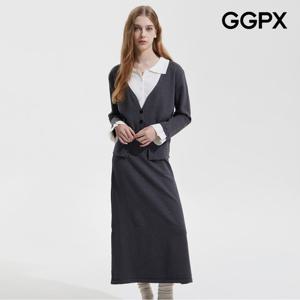 [GGPX] 투톤 레이어드 니트 앤 스커트 투피스 (GP9ST022F)