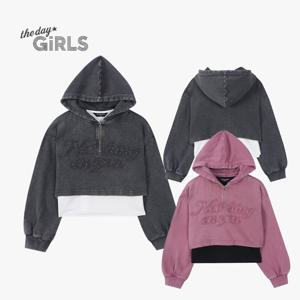 [더데이걸]워싱 크롭 후드 나시세트 TGMH25W01