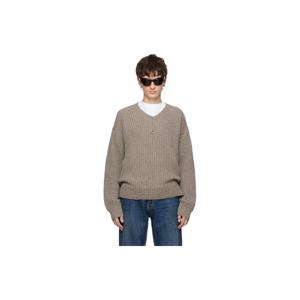 메종마르지엘라 브이넥 토프 골지 니트 스웨터 252168M206002