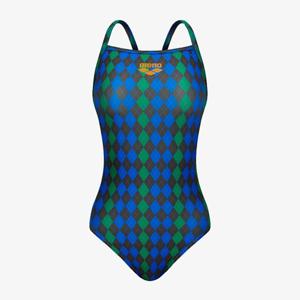 [아레나] 니팅 아가일 원피스 크로스 스트랩백 A5FL1LO11GRN-IDG