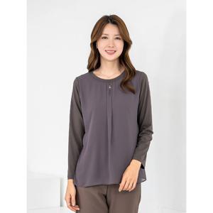 [모슬린]엄마옷 라운드이중쉬폰블라우스긴팔티 510FGH040 마담/