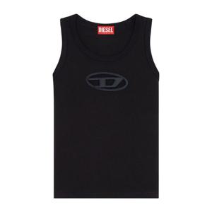 디젤 로고 플라크 오벌 D 크루넥 슬리브리스 탑 A15703 0AFAA9X