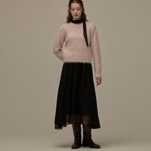 Sheer long dress - Black [BE25WIOP001BK]