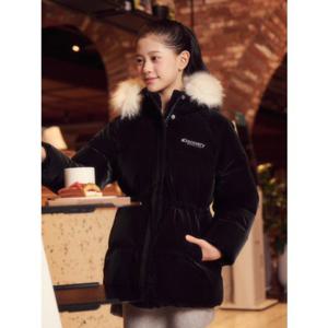 [디스커버리키즈US] (DKDJ60056-BKN) 여아 레니아 다운 미드패딩