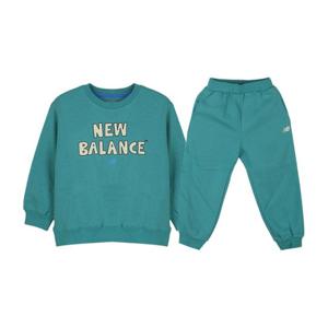 뉴발란스키즈트레이닝세트 PQC NK9YFB425U-84 컬러 로고 기모 스웨트셋업