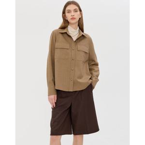 질스튜어트 뉴욕 여성 25FW 시즌오프 세피아 멜란지 울 긴팔블라우스 JSBL5D410S1