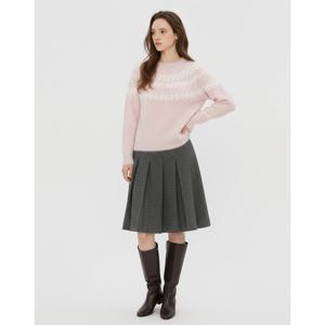 질스튜어트 뉴욕 여성 25FW 시즌오프 핑크 패턴 울혼방 니트 JSSW5D834P1