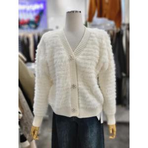 밸리걸 세이브존01 보들 앙고라 퍼 브이넥 니트 가디건 613980