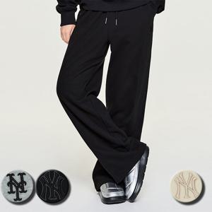 MLB 여성 바시티 스몰로고 경량 기모 세미 와이드 팬츠 (3FPTV0156)