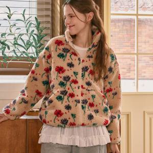 FOCUS  플라워 뽀글이 하이넥 점퍼 PBBF5W1JP4191