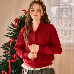 FOCUS  하이넥 단추 여밈 울니트 PBBF5W1KT2391