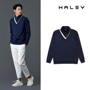 보스케 남자 가을 겨울 골프 반집업 브이넥 긴팔 티셔츠 LB251202