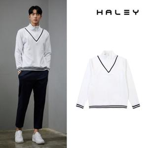 보스케 남자 가을 겨울 골프 반집업 브이넥 긴팔 티셔츠 LB251151