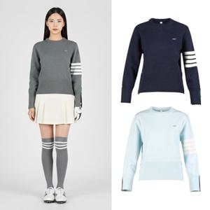 보스케 여성 겨울 골프웨어 골프 방풍 배색 긴팔 니트 LB251225