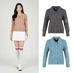 보스케 여성 겨울 골프웨어 골프 카라 방풍 니트 가디건 LB251216