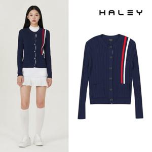 보스케 여성 봄 가을 골프웨어 골프 스트라이프 니트 가디건 LB251166