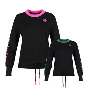 보스케 여성 가을 골프웨어 골프 스트랩 배색 긴팔 니트 LB251141