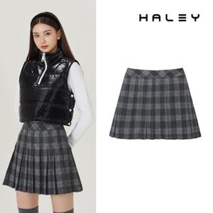 보스케 여성 가을 겨울 골프 체크 패턴 플리츠 큐롯 스커트 LB251156