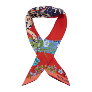 페라가모 플로럴 로고 실크 스카프 310226 0789888