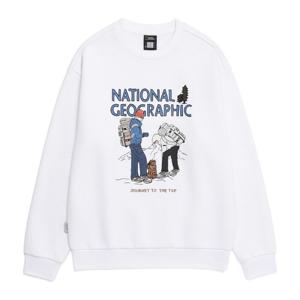 내셔널지오그래픽 N254USW901 트레져 컨셉 크루 그래픽 기모 맨투맨 WHITE