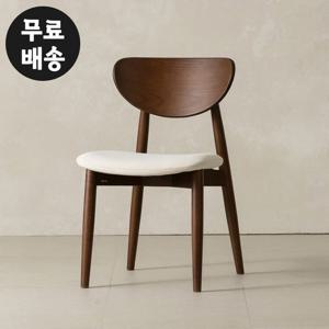 카일 고무나무 원목 패브릭 의자 식탁 크림베이지