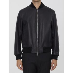 돌체앤가바나 엠보스드 로고 패치 가죽 재킷 G9BFQL HULUG N000