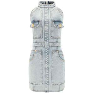 발망 숏 원피스 YF0R3095DC576FC BLUE