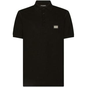 돌체앤가바나 로고 태그 코튼 폴로 셔츠 G8PL4TG7F2H N0000 NERO