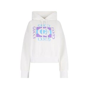 구찌 프린티드 코튼 후드 티셔츠 837935 XJHGJ 9081 White