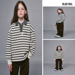 [블루테일]AZI4TS05NV 네이비 배색 스트라이프 카라 티셔츠