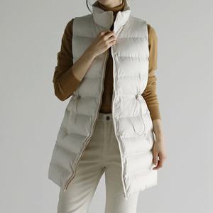 [바네사빈] 웰론 롱 패딩 조끼 허리 스트링 v01416