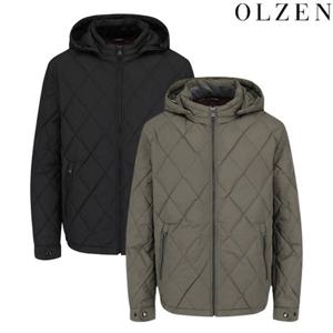 [올젠] 남성 다이아 퀼팅 후드 탈부착 다운 점퍼(ZBF4JP1203)