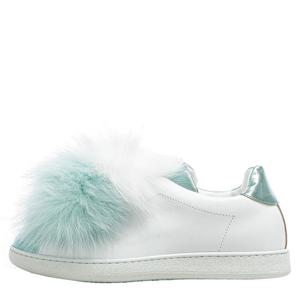 [조슈아샌더스] (10381PPW WHITE MINT) 여성 폼폼 퍼 슬립온