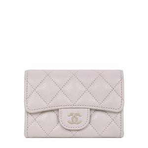 샤넬 라일락 금장 클래식 캐비어 지퍼 플랩 카드지갑 AP4096 B10583