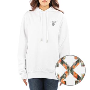 [오프화이트] (OWBB035F21JER001 0184) 여성 플라워 로고 애로우 후드 맨투맨