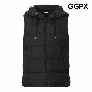 [GGPX] 니트 후드 덕다운 패딩 베스트 (GPBVT004B)