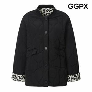 [GGPX] 배색 레오파드 포인트 패딩 점퍼 (GPBJP007B)