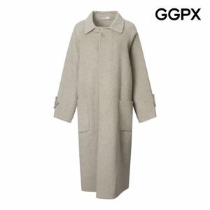 [GGPX] 버튼 카라넥 포켓 모직 롱 코트 (GPBCT011B)