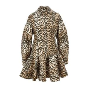 가니 레오파드 버튼 플레어 스커트 미니 원피스 A1030184 859