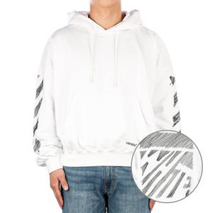 [오프화이트] (OMBB110S23FLE005 0110) 남성 SCRIBBLE DIAG 후드 맨투맨