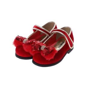 프렌치캣 RED 벨벳 플랫 구두(Q56DG3051)