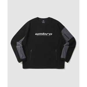 엄브로 WARM 우븐 믹스 플리스 맨투맨 BB UP421SFSO1 BLK0 WMG0