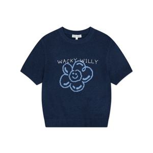 와키윌리 우먼스 릴리 그래픽 반팔 니트 B1 WA2502KT64 DN CM LP