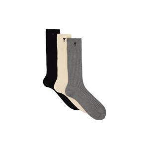 25 FW 아미 파리스 남성 멀티컬러 코튼 아미 드 꾀흐 양말 세트 252482M220004