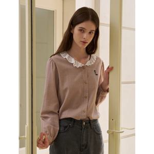 [위시드]레이스 카라넥 긴팔 블라우스 (WICCBL014)